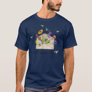 Camiseta Jesus Flor Hummingbird Christian Letter Encou