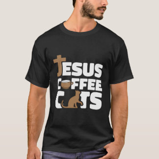 Camiseta Jesus Gatos E Cristianismo Cafeeiro - Religião Chr