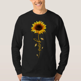 Camiseta Jesus Girassol Engraçado Deus Flor Cristão