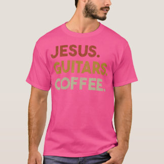 Camiseta Jesus Guitars Café - Cristãos Homens Guitarra Wors