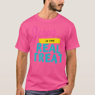Camiseta Jesus Humor de Halloween Cristão Igreja Truque Tro