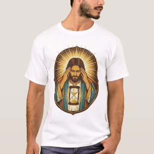 Camiseta Jesus Impaciente Carregando Ampulheta Internet Len