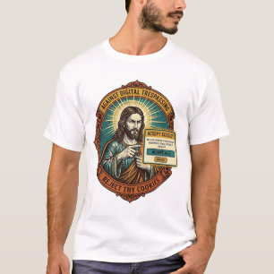 Camiseta Jesus Irritante Aceitar Cookies Pop Up Internet Na
