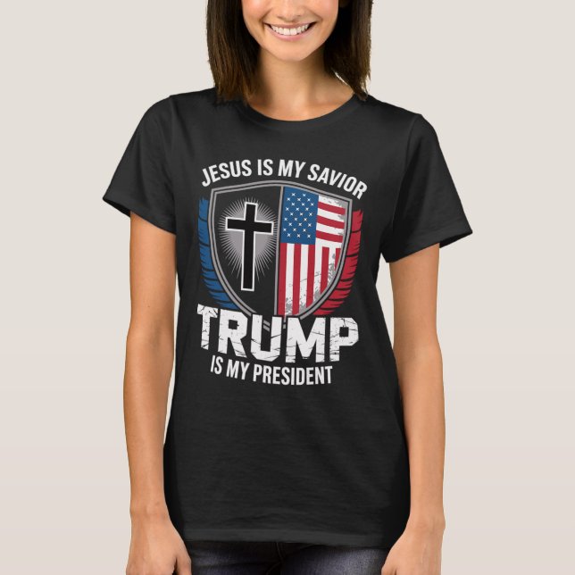 Camiseta Jesus Is My Savior Trump Is My President Pro-trump (Frente)