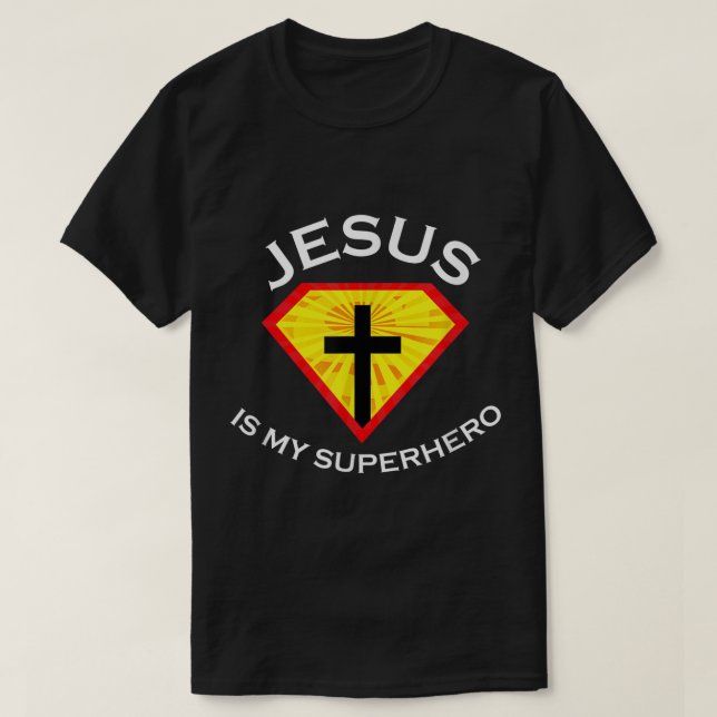 Camiseta Jesus Is My Superhero Cute Powerful Christian Gift (Frente do Design)
