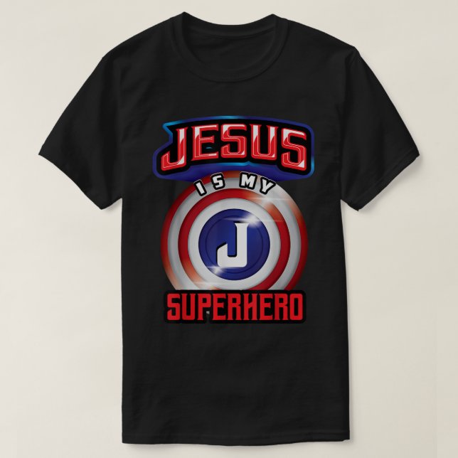 Camiseta Jesus Is My Superhero Design (Frente do Design)