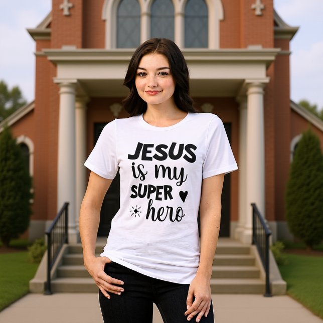 Camiseta Jesus Is My Superhero Modern Faith Tee (Criador carregado)
