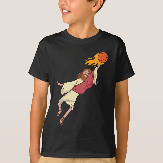 Camiseta Jesus Jogando Basquete (Frente)
