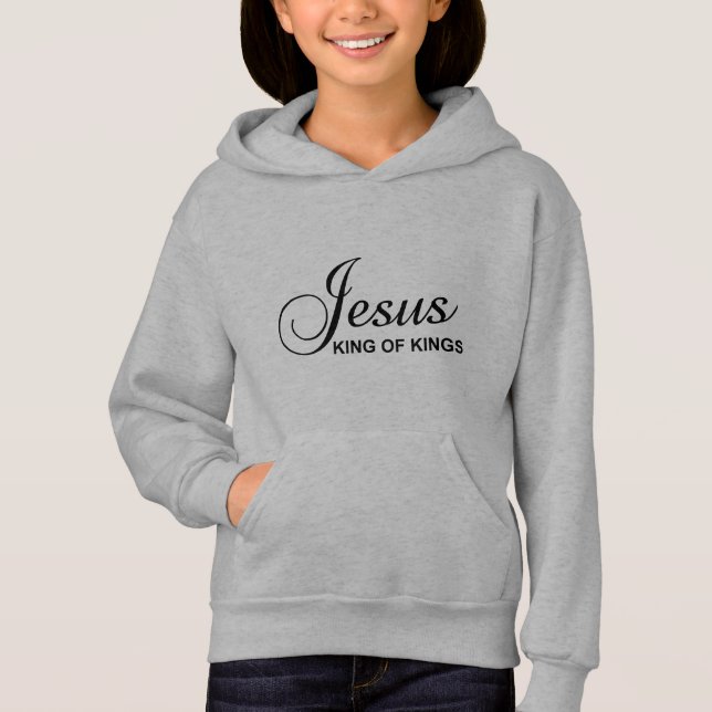 Camiseta Jesus King Of Kings Girls Hoodie (Frente)