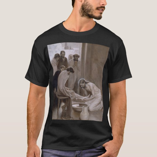 Camiseta Jesus Lavando os Pés de Seus Discípulos (Frente)