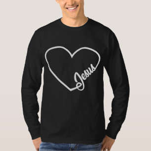 Camiseta Jesus Letra Na Religião Cristã Coração Jesus Lo