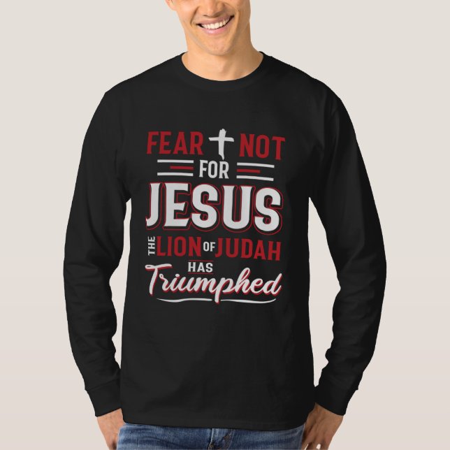 Camiseta Jesus Lion Judah Cross Faith Christ God (Frente)