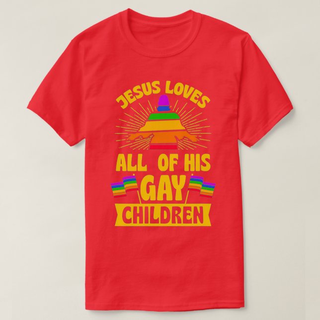 Camiseta Jesus Loves All Of His Gay Children 1 (Frente do Design)