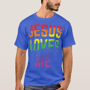 Camiseta Jesus Loves Me Christian Pride Rainbow Flag LGBTQI