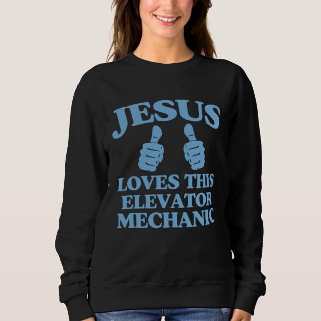 Camiseta Jesus Loves This Elevator Mechanic Christian Churc (Frente)
