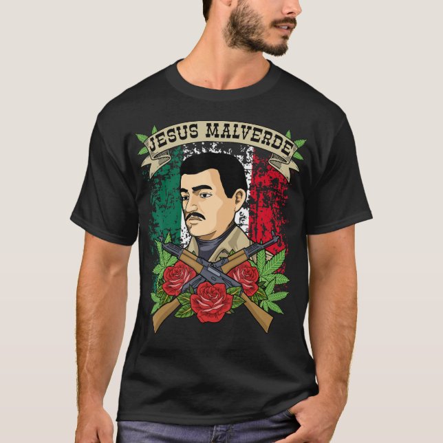 Camiseta Jesus Malverde Shirt For Women & Men Gifts Jesus M (Frente)