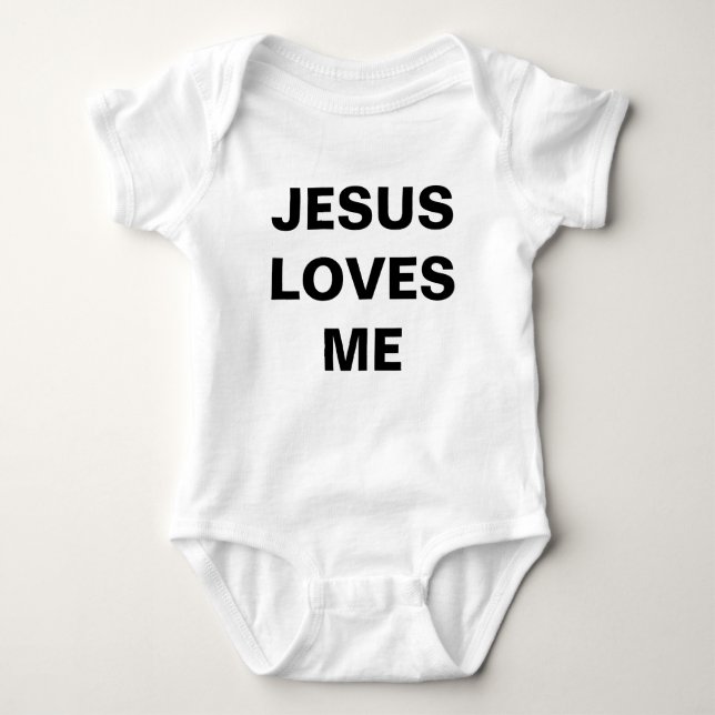 Camiseta "Jesus me ama" Bebê Jersey Bodycase (Frente)