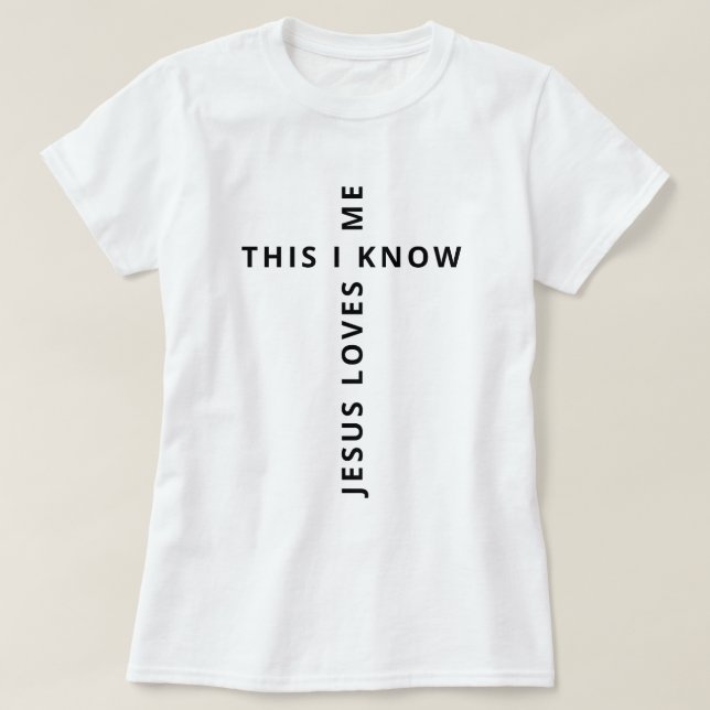 Camiseta Jesus me ama branco (Frente do Design)