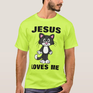 CAMISETA JESUS ME AMA CAMISEIRAS DE GATO CRISTÃO