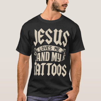 Camiseta Jesus Me Ama E As Minhas Tatuagens Tatuadas Tatuag