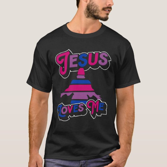 Camiseta Jesus Me Ama Igreja Orgulho Bissexual Cristão Fla (Frente)
