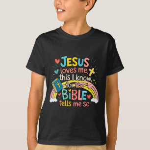 Camiseta Jesus Me Ama Isto Eu Sei Meninos Crianças Jesus Me