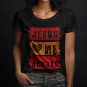 Camiseta Jesus Me Ama Sempre - Oração Gospel para Mulheres