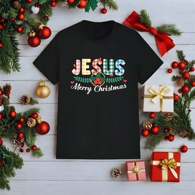 Camiseta Jesus Merry Christmas Christian Holiday (Criador carregado)