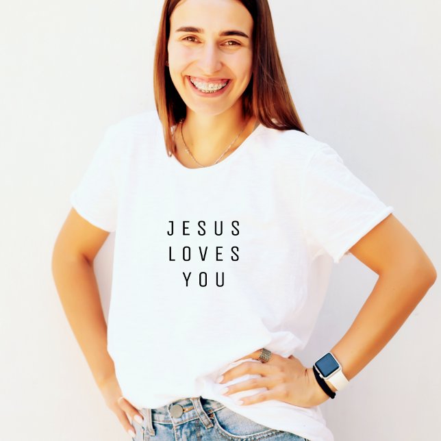 Camiseta Jesus Minimalista te ama texto (Criador carregado)