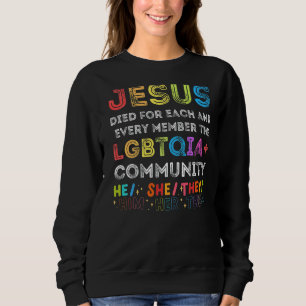 Camiseta Jesus Morreu Por Cada Membro Da Lgbtqia+