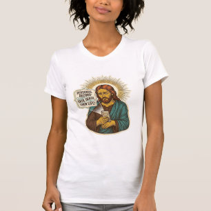 Camiseta Jesus Morto Sem Música No Telefone Humor de Academ