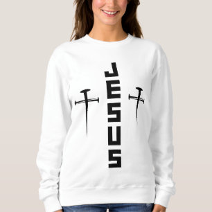 Camiseta JESUS Nail Cross Christian Faith Para Crenças
