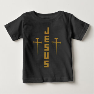 Camiseta JESUS Nail Cross Christian Faith Para Crenças GLD