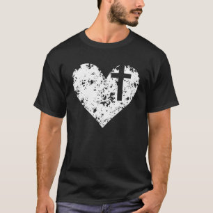 Camiseta Jesus no meu coração Designs de fé cristã