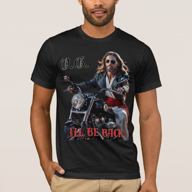 Camiseta Jesus, O.G. - Motocicleta Faith Tee | DiaRezar (Frente)