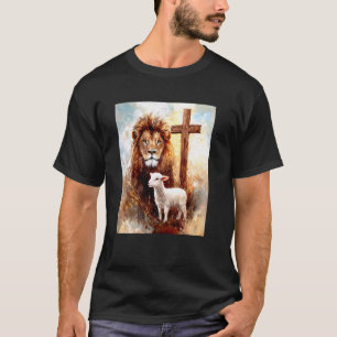 Camiseta Jesus o Leão Cordeiro a Cruz Católica Cristã 