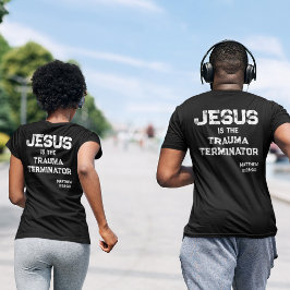 Camiseta Jesus o Terminador de Trauma Cruz Bíblia Grunge