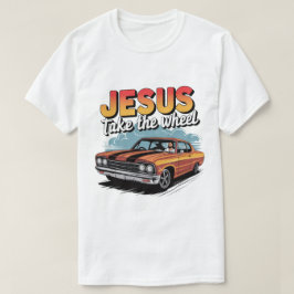 Camiseta Jesus Pega a Roda Vintage Muscle Car