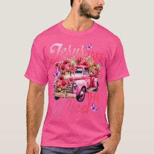 Camiseta Jesus Pega Uma Roda Caminhão Deus Acredita Pink Fl