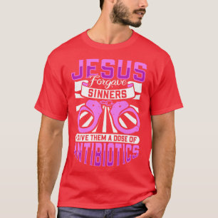 Camiseta Jesus perdoou aos pecadores cuidados repressivos