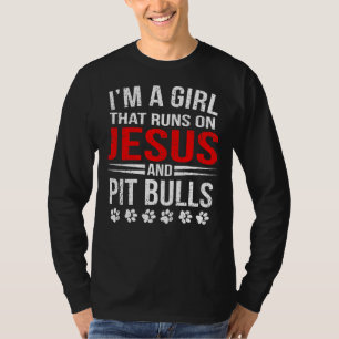 Camiseta Jesus Pit Bulls Rapariga Que Corre No Cachorro