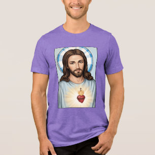 Camiseta Jesus Pop Art Sagrado Coração Estilo Quadrinhos Vi