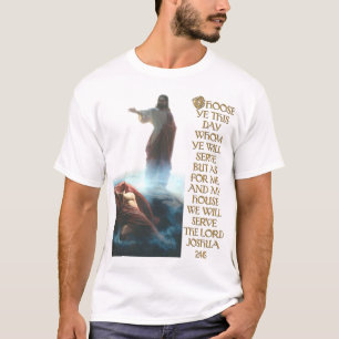 Camiseta Jesus que derrota o 24:15 da satã e do Joshua