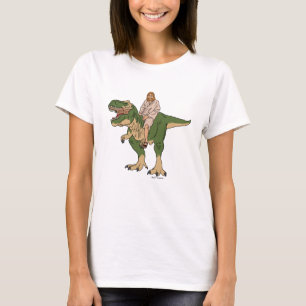 Camiseta Jesus que monta T-Rex
