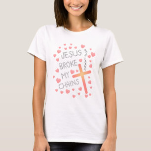 Camiseta Jesus quebrou minha cruz do pêssego das correntes