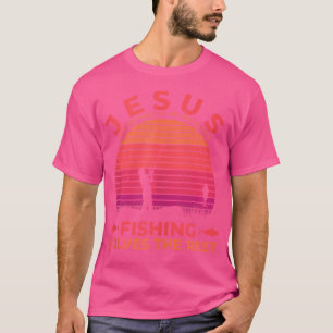 Camiseta Jesus Resolve Metade Dos Meus Problemas Pescando O