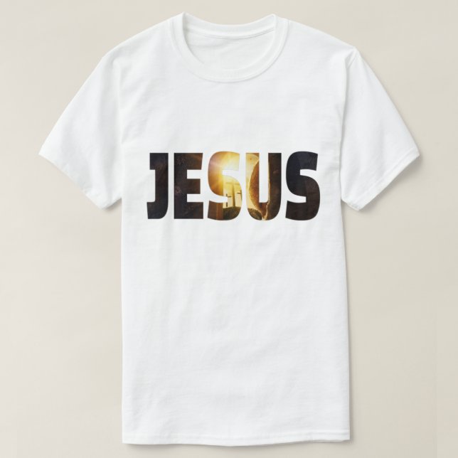 Camiseta Jesus Resurrection Cross Christian Design (Frente do Design)