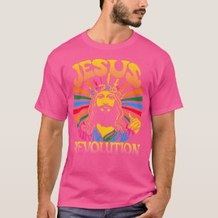 Camiseta Jesus Revolução Cristã Fé Retro Groovy Hipp