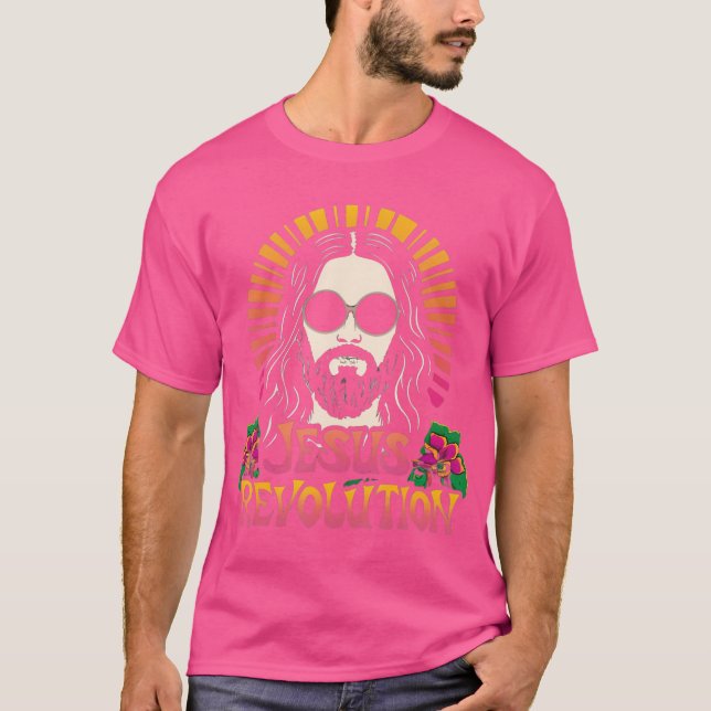 Camiseta Jesus Revolução Cristã Fé Retro Groovy Hipp (Frente)