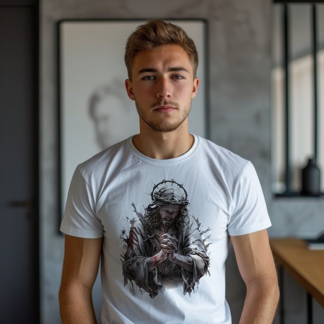 Camiseta Jesus Rezando Fé (Criador carregado)